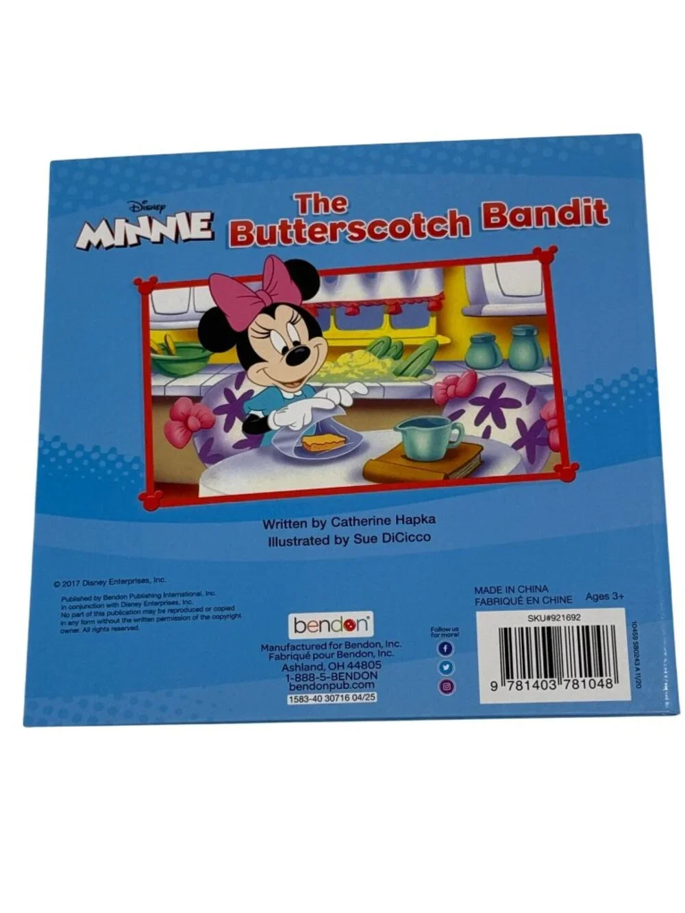 Disney Minnie Butterscotch Bandit Bendon Storybook Ages 3+ New